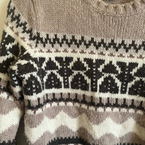 Lands End Knit Pullover Beige Brown Sweater Size XS - Picture 3 of 4
